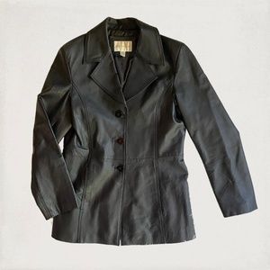 Black Genuine Leather Blazer